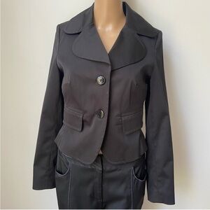 Mario Serrani Black Tailored Two-Button Blazer